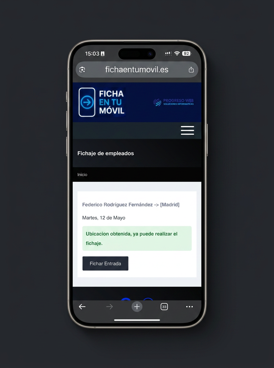Sistema de fichaje en smartphone